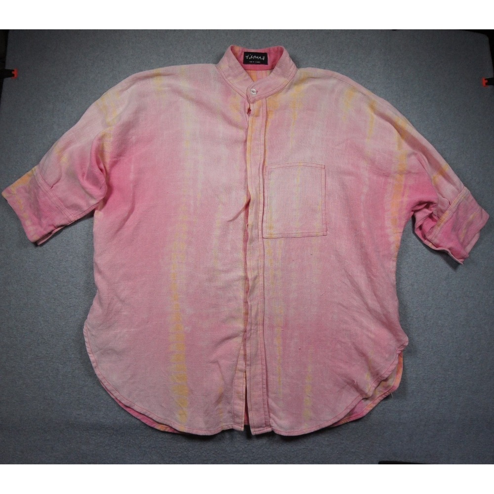 Dilemma New York Shirt Womens One Size Pink Button Down Tunic Oversized Casual